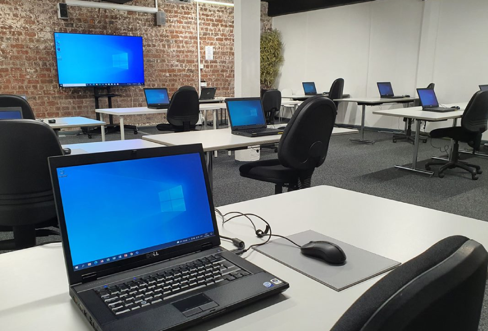 IT Meeting room with laptop computers